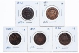 Lot 5 Canada 1800's Victoria Large Cent Coins