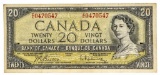 Bank of Canada 1954 $20 Modified Portrait