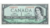Bank of Canada 1954 $1 Deivil's face AU55