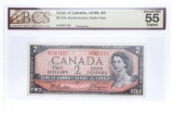 Banck of Canada, 1954, $2 Devil's Face AU 55 BCS