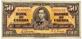1937 Canada $50 Banknote - Gordon-Towers
