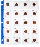 Sheet of Canada One Cent Coins 1950-1987