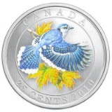 RCM 2010 - 25 Cent Coloured Coin - Blue Jay