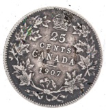 Canada 1907 25 Cents VG-10 Coin