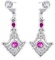 14kt Gold Custom Fancy Earrings,Multi Tier Pearl &