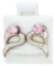 925 Sterling Silver Heart Shape Earrings w/ Pink CZ