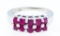 Sterling Silver Ring - Ten Natural Rubies =.70ct