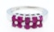 Sterling Silver Ring - Ten Natural Rubies =.70ct