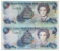 Cayman Islands Monetary Authority - Lot 2 1996 & 1998 $1 -UNC Cat:$65.