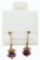 Sterling Silver Earrings w/ Lever Backs. Two Pear cut Pyrope Garnets = 1.98 ct. Appraisal $100.