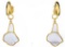 24KT G.P. Drop Style Mother Of Pearl Earrings