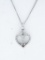 Sterling Silver Necklace - Hearty Shape w/ Keyhole Pendant - 42 Diamonds - Appraisal $1315.