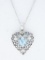925 Sterling Silver Heart Shape Pendant & Chain, Genuine Heart Cut Blue Topaz.