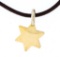 SAURO Fine Italian Leather Necklace w/ 18kt Gold Starts. 6.5 Grams Designer Retail $1700.00
