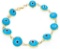 14kt Gold Bracelet - Blue Evil Eye Design 6013 Grams