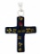 Sterling Silver Black Lucite Cross Pendant