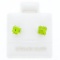 Sterling Silver Genuine Peridot Princess Cut Earrings 14kt Gold - 1ct.