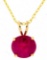 10kt Gold Pendant Sterling Silver Gold Plated Chain & 2.65ct Round Cut Ruby. Appraisal :$870.