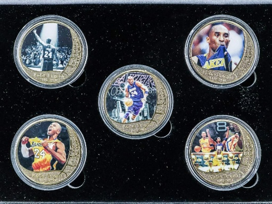 KOBE BRYANT - 1978-2020 Tribute Collection - 5 x 24kt Gold Foil Collector Medallions