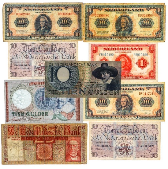 Collection of Nederland's Bank Notes - $203.USD Catalogue