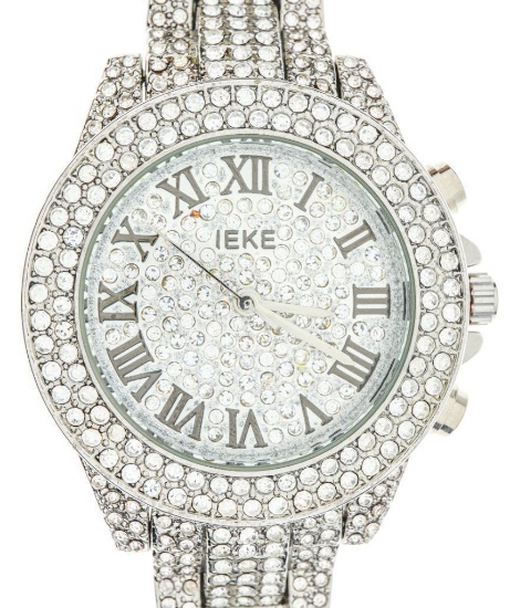 Lady's Fancy Watch, Swarovski Elements, Bezel Dial & Bracelet.