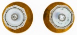 Vintage 18kt Gold Button Style Cufflinks w/Diamond