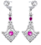 14kt Gold Custom Fancy Earrings,Multi Tier Pearl &