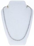 Sterling Silver Diamond Tennis Style Necklace -.30cts - Appraised $1390.00
