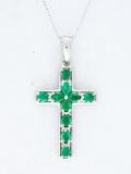 Sterling Silver Cross Pendant & Chain 18
