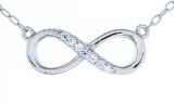 Sterling Silver Diamond Infinity Style Necklace