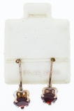 Sterling Silver Earrings w/ Lever Backs. Two Pear cut Pyrope Garnets = 1.98 ct. Appraisal $100.