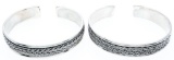 Pair of Solid Sterling Silver Bangle Cuff Bracelets Over 50 Grams