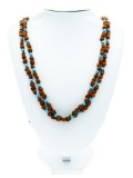 Strand Bronze and Baby Blue Colors Beads 54