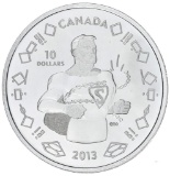RCM 2013 Fine Pure Silver Vintage 75th Anniversary of Superman $10 Coin in Acrylic Display.