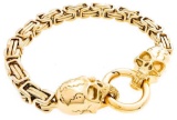 24KT G.P. Tube Style Bracelet W/ 'Skull'