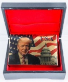 Donald Trump - 999.9 24 kt Gold Foil Playing Cards in Executive Wood Case