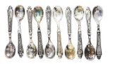Set 10 Ornate Sterling Silver Spoons .800 Fine -140 Grams