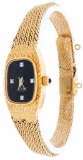 Estate Lady's 4 Diamond Dial Watch -Gold Braided