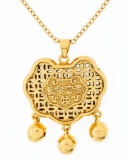 24kt G.P. Necklace, Cable Chain & Purse Pendant