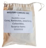 ?MYSTERY CANVAS TOTE? - Possibilities Include - Coins, Banknotes, Jewellery and Collectibles,