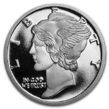 .999 Fine Silver Mercury Dime Fractional Round