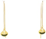 24KT G.P. Chain Earrings W/ Jade Pendant