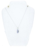 Sterling Silver Necklace - 4 Tanzanite's = .80ct Appraisal: $440.