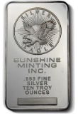 USA Silver Eagle Collector Bullion Bar - .999 Fine Pure Silver - 10 oz. ASW