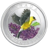 2011 Goldfinch 25 Cent Coin Coloured