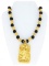 24kt G.P. Necklace - Black Bead & Tube Style with