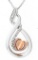 925 Sterling Silver w/10kt Rose Gold Heart Pendant & 18