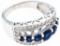 925 Sterling Silver Ring, 7 Natural Blue Sapphires & 36 CZ's Appraised $845.00