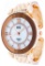 Lady's Qtz. Bangle Style Watch, Rose Gold Case & Bangle Style Band, White Round Dial