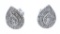 Sterling Silver Stud Back Earring, Pear Shape Micro Pave Set w/ .50ct Diamonds.